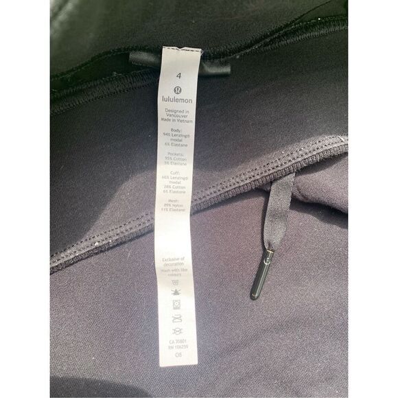 Lululemon Warm Down High Rise black Modal JOGGERS SWEATPANTS sz 4 - Picture 5 of 9